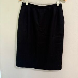 Vintage Koret Black Wool Pencil Skirt Size 14 Made in USA